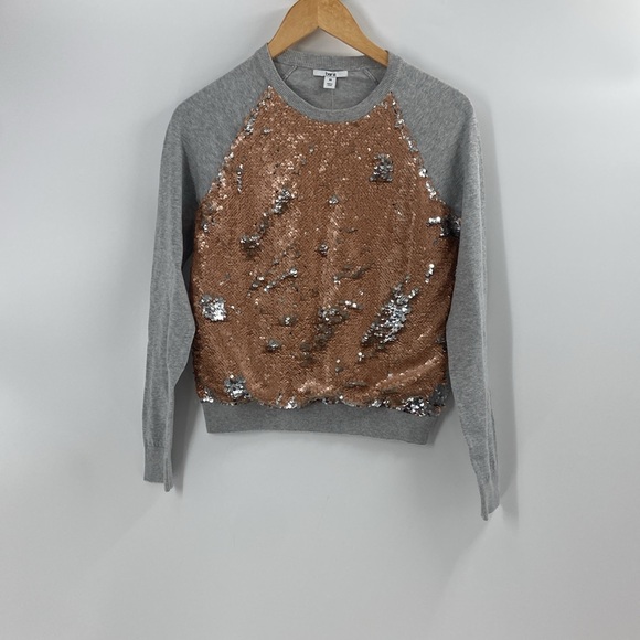 Bar 111 Heather grey and rose pink sequin sweatshirt - Picture 4 of 12